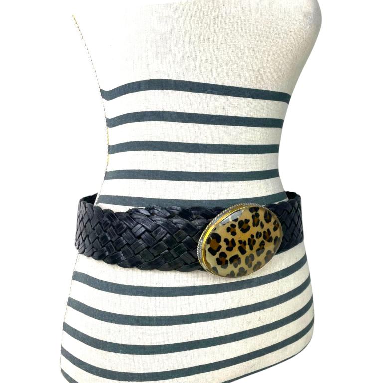 Cinturón de piel artesanal Animal Print-Negro Cinturón de piel artesanal Animal Print - Imagen 1