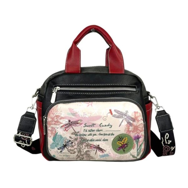 Bolso Bandolera con Diseño Libélula, Asa Corta y 3 Bolsillos Exteriores Mujer - Imagen 2