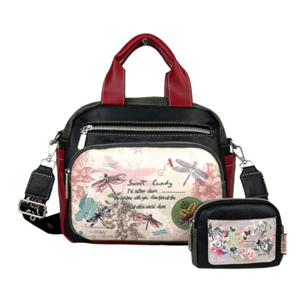 Bolso Bandolera con Diseño Libélula, Asa Corta y 3 Bolsillos Exteriores Mujer - Imagen 11