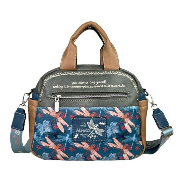 Bolso Bandolera con Diseño Libélula, Asa Corta y 3 Bolsillos Exteriores Mujer - Imagen 9