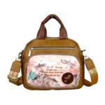 Bolso Bandolera con Diseño Libélula, Asa Corta y 3 Bolsillos Exteriores Mujer