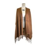 Poncho de Mujer con Colores Lisos, Gran Calidad y Flecos Decorativos - Imagen 7