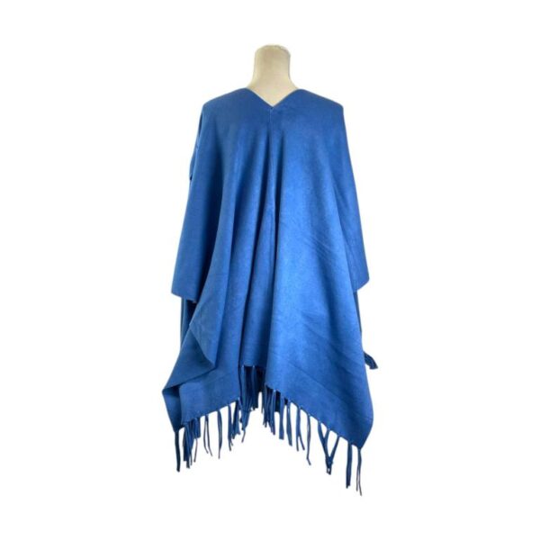 Poncho de Mujer con Colores Lisos, Gran Calidad y Flecos Decorativos - Imagen 2