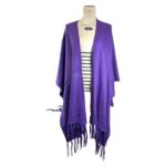 Poncho de Mujer con Colores Lisos, Gran Calidad y Flecos Decorativos - Imagen 6