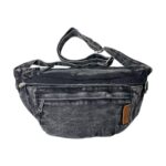 Riñonera de Algodón y Tela Vaquera para Mujer con 3 Bolsillos con Cierre de Cremallera - Imagen 3