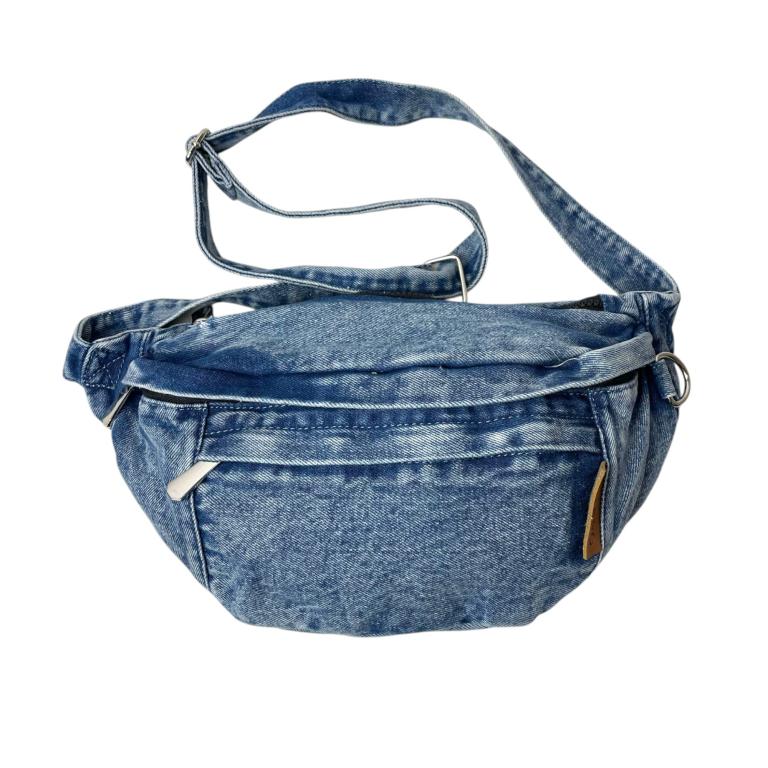 CG23-22-3 Riñonera de Algodón y Tela Vaquera para Mujer con 3 Bolsillos con Cierre de Cremallera - Imagen 1