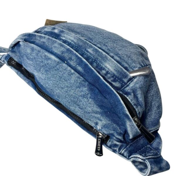 Riñonera de Algodón y Tela Vaquera para Mujer con 3 Bolsillos con Cierre de Cremallera - Imagen 6