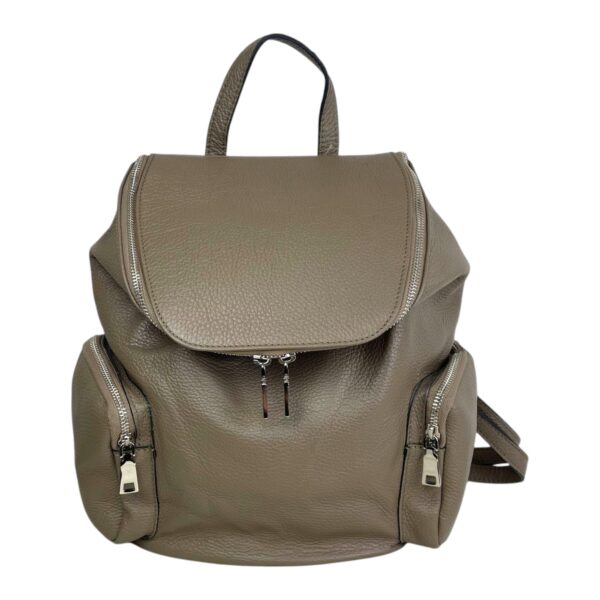 Amplia Mochila de Piel Universitaria con Bolsillos Laterales y Trasero - Imagen 3