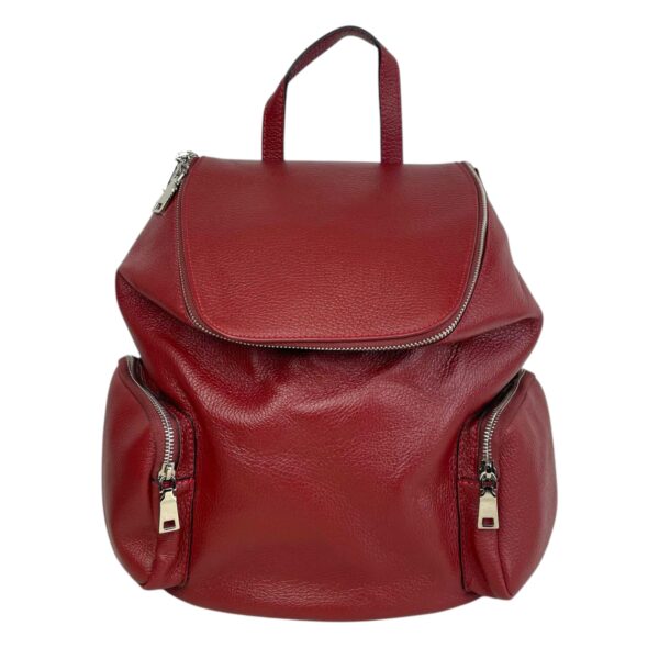 Amplia Mochila de Piel Universitaria con Bolsillos Laterales y Trasero - Imagen 4