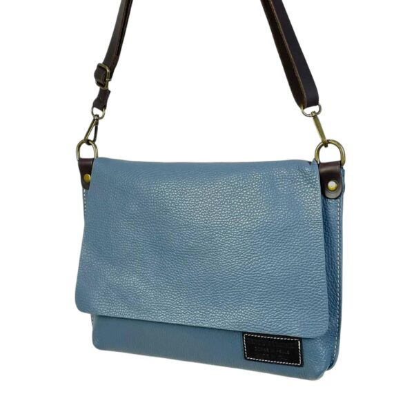 Bolso Bandolera De Piel Natural para Mujer con Solapa y Cremallera - Imagen 5