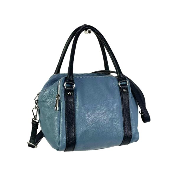 Bolso Bowling De Piel Italiana Para Mujer Con 3 Compartimentos, Cremallera y Gran Calidad - Imagen 4