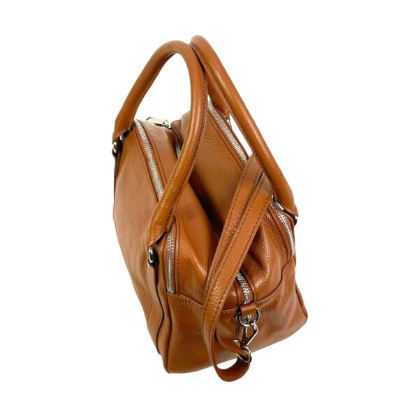 Bolso Bowling De Piel Italiana Para Mujer Con 3 Compartimentos, Cremallera y Gran Calidad - Imagen 9