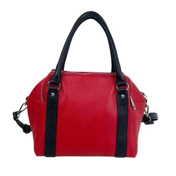Bolso Bowling De Piel Italiana Para Mujer Con 3 Compartimentos, Cremallera y Gran Calidad - Imagen 6