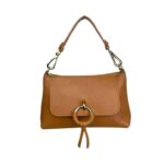 Bolso de Mano en Piel Italiana con Tira Bandolera, Frontal Decorativo y Cremallera para Mujer - Imagen 7