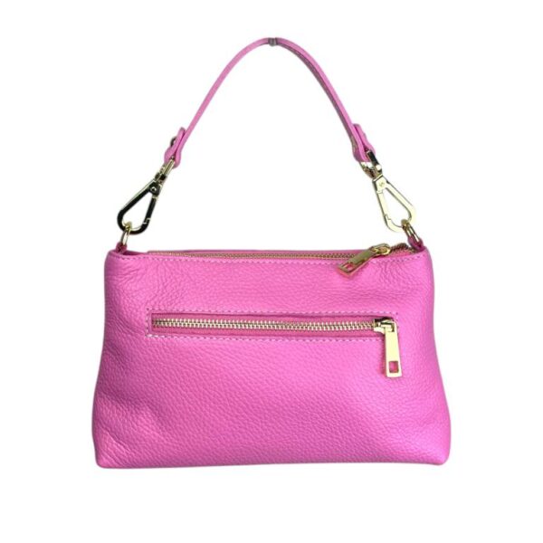 Bolso de Mano en Piel Italiana con Tira Bandolera, Frontal Decorativo y Cremallera para Mujer - Imagen 16