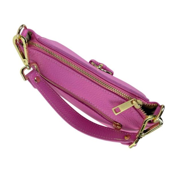 Bolso de Mano en Piel Italiana con Tira Bandolera, Frontal Decorativo y Cremallera para Mujer - Imagen 18