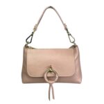 Bolso de Mano en Piel Italiana con Tira Bandolera, Frontal Decorativo y Cremallera para Mujer - Imagen 13