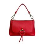 Bolso de Mano en Piel Italiana con Tira Bandolera, Frontal Decorativo y Cremallera para Mujer - Imagen 2