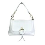 Bolso de Mano en Piel Italiana con Tira Bandolera, Frontal Decorativo y Cremallera para Mujer - Imagen 4