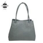 Bolso de Hombro en Piel Italiana para Mujer con Gran Capacidad y Tiras Laterales con Botón - Imagen 8