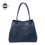 Bolso de Hombro en Piel Italiana para Mujer con Gran Capacidad y Tiras Laterales con Botón - Imagen 12