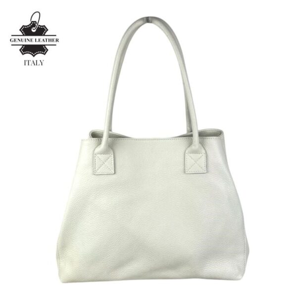 Bolso de Hombro en Piel Italiana para Mujer con Gran Capacidad y Tiras Laterales con Botón - Imagen 13