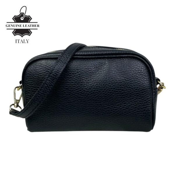 Bolso Bandolera de Mujer en Piel Italiana con Bolsillo Frontal con Flecos y Cierre de Cremallera - Imagen 16