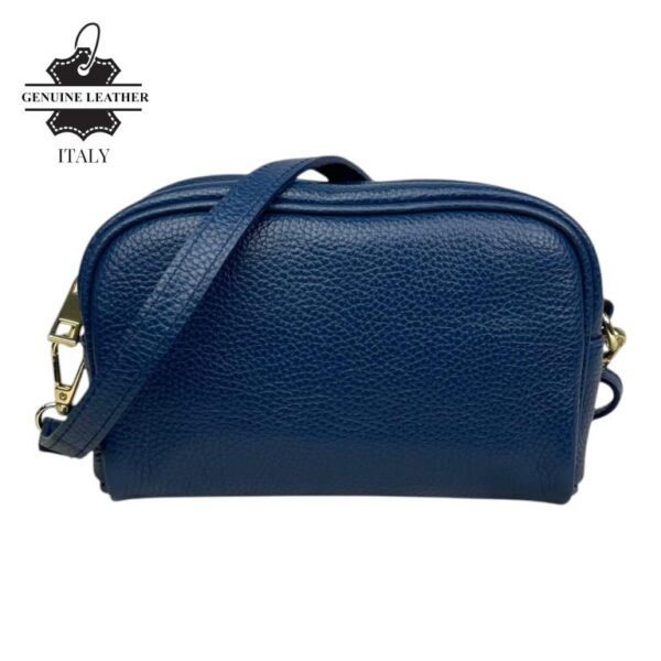 Bolso Bandolera de Mujer en Piel Italiana con Bolsillo Frontal con Flecos y Cierre de Cremallera - Imagen 17