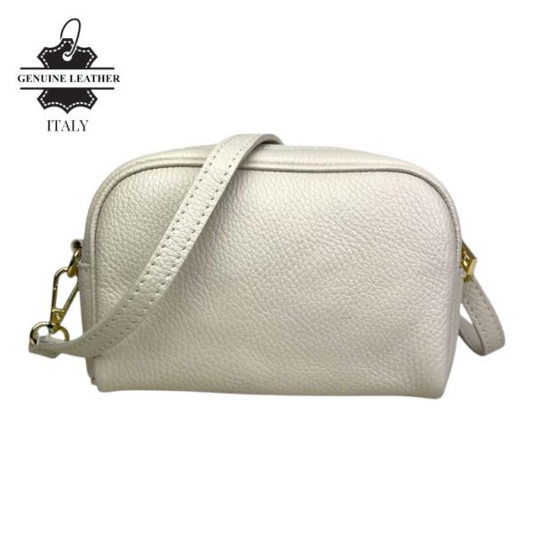 Bolso Bandolera de Mujer en Piel Italiana con Bolsillo Frontal con Flecos y Cierre de Cremallera - Imagen 19