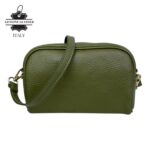 Bolso Bandolera de Mujer en Piel Italiana con Bolsillo Frontal con Flecos y Cierre de Cremallera - Imagen 9