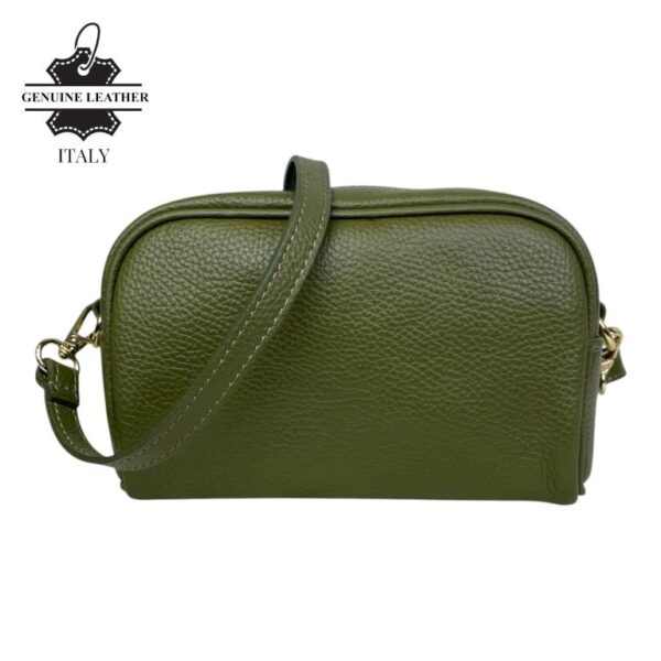 Bolso Bandolera de Mujer en Piel Italiana con Bolsillo Frontal con Flecos y Cierre de Cremallera - Imagen 9