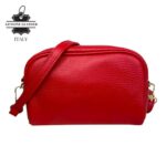 Bolso Bandolera de Mujer en Piel Italiana con Bolsillo Frontal con Flecos y Cierre de Cremallera - Imagen 10