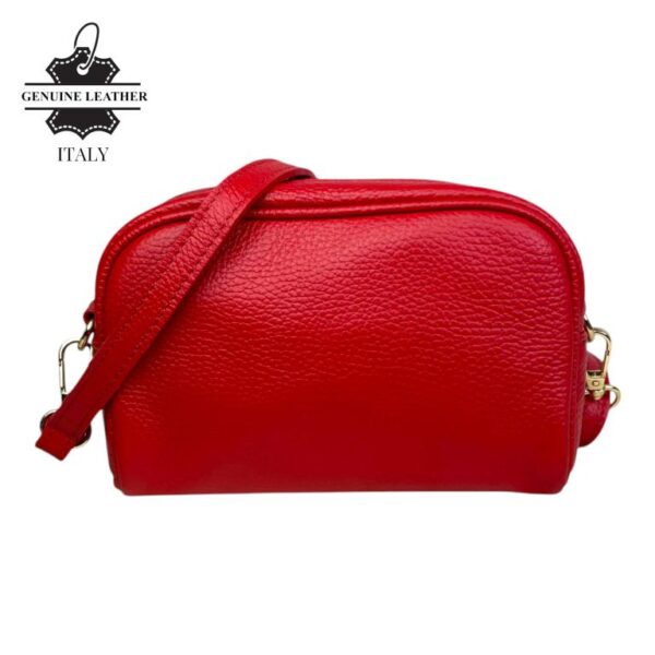 Bolso Bandolera de Mujer en Piel Italiana con Bolsillo Frontal con Flecos y Cierre de Cremallera - Imagen 10