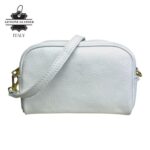 Bolso Bandolera de Mujer en Piel Italiana con Bolsillo Frontal con Flecos y Cierre de Cremallera - Imagen 12