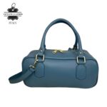 Bolso de Mano en Piel Italiana con Asas Cortas, Tira Bandolera Ajustable y Gran Calidad para Mujer