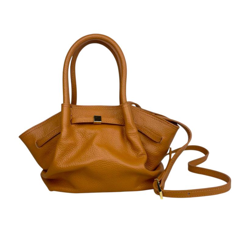 Bolso de Mano en Piel Italiana para Mujer con 2 Asas Cortas, 1 Tira Bandolera y Gran Calidad