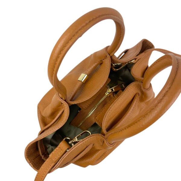 Bolso de Mano en Piel Italiana para Mujer con 2 Asas Cortas, 1 Tira Bandolera y Gran Calidad - Imagen 13