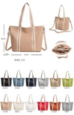 Amplio Bolso de Hombro Sintético con Asas Largas, Tira Bandolera y Bolsillos Interiores para Mujer - Imagen 2