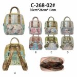 Amplia Mochila de Mujer con Diseño Muñeca Sweet Candy, Bolsillos Exteriores y 2 Asas Cortas