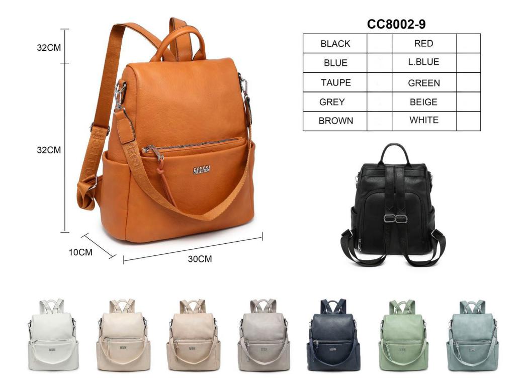 CGCC8002-9-All Mochila Antirrobo Sintética con Compartimentos Exteriores y Neceser Extra para Mujer - Imagen 1