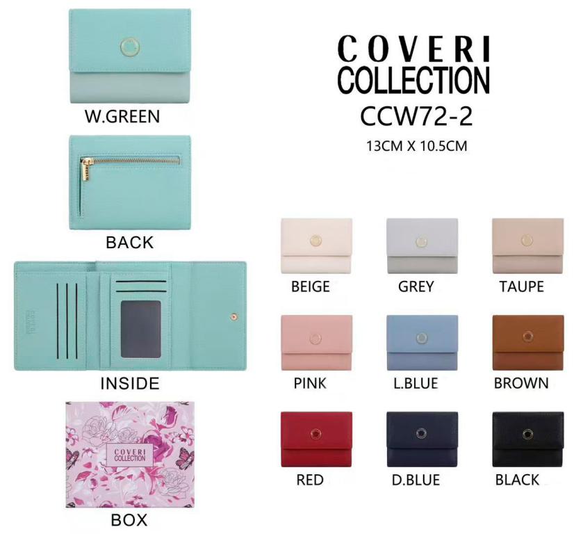 Cartera Sintética Coveri Collection de Mujer con Caja, Espacio para Tarjetas y Bolsillo Trasero