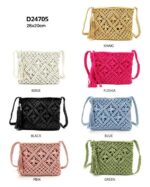 Bolso Bandolera de Algodón y Ganchillo para Mujer con Asa Larga y Compartimento Interno - Imagen 4