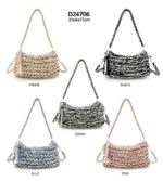 Bolso de Hombro de Algodón y Ganchillo con Asa Larga y Tira Bandolera Extraíble para Mujer - Imagen 2