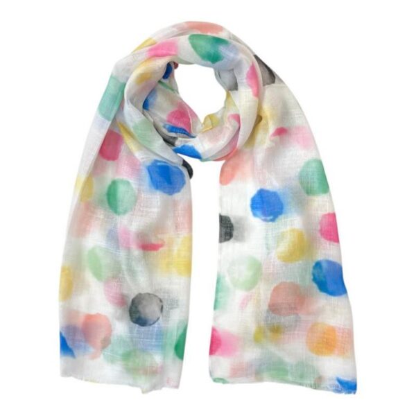 Bufanda de Lino y Algodón para Mujer con Diseño de Puntitos y Preciosos Colores - Imagen 7