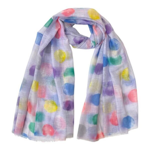Bufanda de Lino y Algodón para Mujer con Diseño de Puntitos y Preciosos Colores - Imagen 4