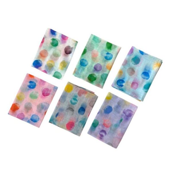 Bufanda de Lino y Algodón para Mujer con Diseño de Puntitos y Preciosos Colores - Imagen 2