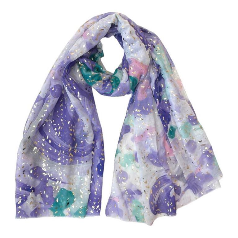 Preciosa Bufanda de Algodón con Vivos Colores y Espectacular Diseño para Mujer