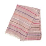 Bufanda de Lino y Algodón para Mujer con Diseño de Rayas de Colores y Gran Calidad