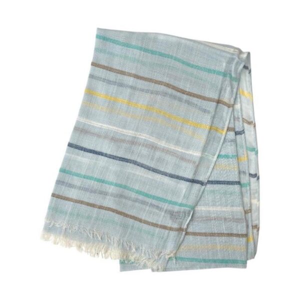 Bufanda de Lino y Algodón para Mujer con Diseño de Rayas de Colores y Gran Calidad - Imagen 3