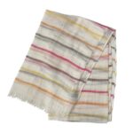 Bufanda de Lino y Algodón para Mujer con Diseño de Rayas de Colores y Gran Calidad - Imagen 4